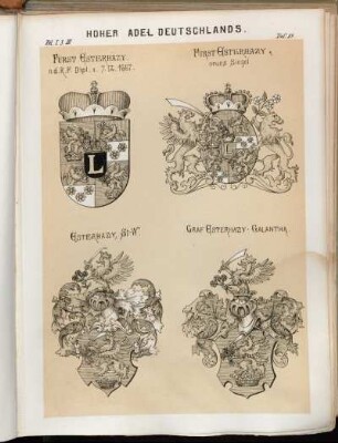 Taf. 85. Fürst Esterhazy n. d. R. F. Dipl: v. 7.12.1667. - Fürst Esterhazy neues Siegel. - Esterhazy, St-W. - Graf Esterhazy-Galantha
