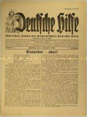 Wochenzeitung der konservativen "Gewerkschaft Deutsche Hilfe"