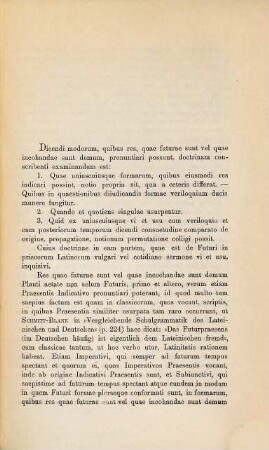 De futuri in priscorum Latinorum vulgari vel cotidiano sermone vi et usu : Particula I