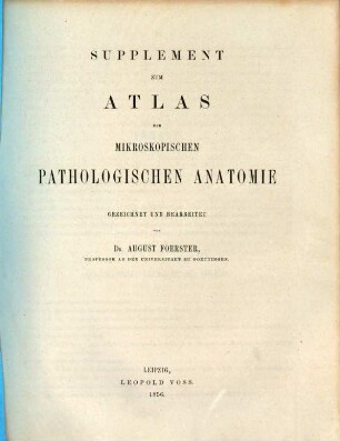 Atlas der mikroskopischen pathologischen Anatomie. [2], Supplement