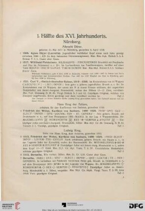 1. Hälfte des XVI. Jahrhunderts (Nr. 1-148)