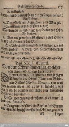 Das XXIII. Capittel. Von dem Ohrenschmertzen/welcher von einem Geschwär herrühret.