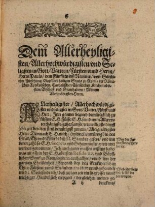 PostReutter, An Bäpstliche Heiligkeit, Bapst Paulum V. durch einen fürnemen geistlichen Praelaten in Italianischer Sprach außgefertigt : Ein sehr schöner außführlicher Discurs; Auß was hochwichtigen erheblichen Vrsachen, die gesambten Catholischen Stände den Krieg wider das Königreich Böhem, dessen incorporirte Ländere, vnnd consequenter wider alle Evangelische inn: vnd ausser dem Römischen Reich, zu abwendung grösserer Gefahr, auch ihres endtlichen Vntergangs vnd gäntzlichen Verderbens, abstellen vnnd auffheben, sich auffs new in gütliche Compositions-handlung mit ihnen einlassen, vnd die Sach dem lieben Gott befehlen sollen. Praesentirt zu Rom in Judicio Rotae ad pedes S. Papae beatissimi in praesentia Cardinalium omnium, 12 Januarii, Anno 1620. Auß der Italianischen: in die HochTeutsche Sprach transferirt ...