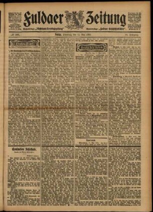 Erste Ausgabe vom Dienstag, den 12. Mai 1903.