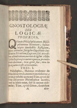Gnostologiae Seu Logicae Propaedia.