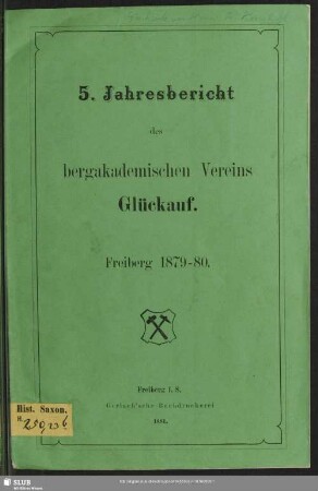 5.1879/80: Jahresbericht des Bergakademischen Vereins Glückauf