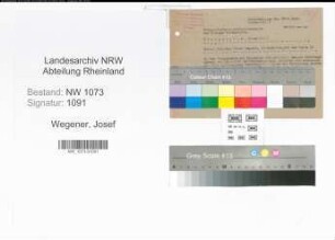 Entnazifizierung Josef Wegener , geb. 00.00.0000 ()
