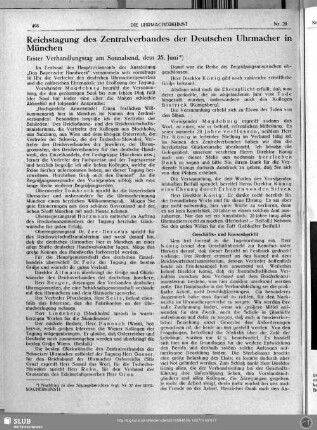 Reichstagung des Zentralverbandes der Deutschen Uhrmacher in München