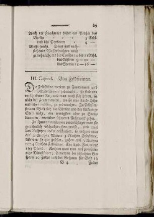 III. Capitel. Von Feldsteinen