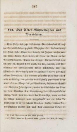VII. Das Akten-Aufbewahren und Vernichten