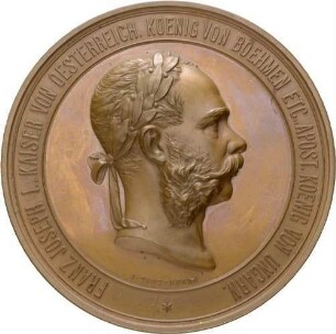 Medaille zur Weltausstellung Wien 1873 / Bildnis Franz Josef I. von Österreich