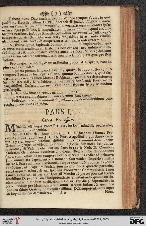Pars I. Circa Processum