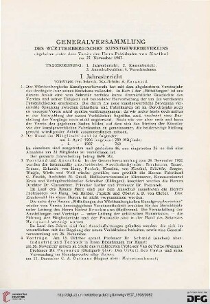 Generalversammlung des Württembergischen Kunstgewerbevereins