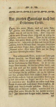 Am zweeten Sonntage nach der Erscheinung Christi.
