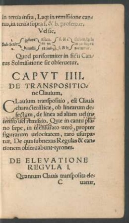 Caput IIII. De Transpositione Clavium.