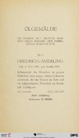 Ölgemälde (Nr. 1-105)