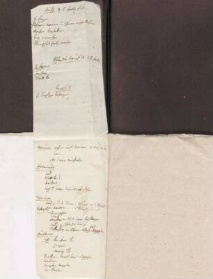 Liste mit verschiedenen Handwerksarbeiten von Karoline Luises Hand.