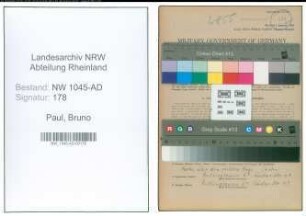 Entnazifizierung Bruno Paul , geb. 15.03.1914 (Angestellter)