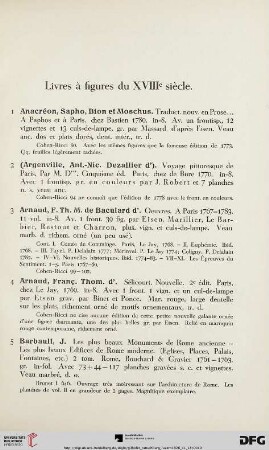 Livres á figures du XVIIIe siècle (Nr. 1-151)