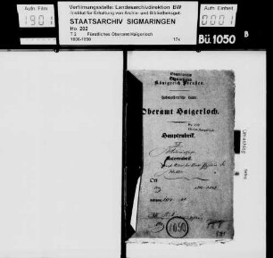Haigerloch: Dienstakten des Oberamtsphysikus Dr. Weltin (zuständig für die Oberämter Haigerloch und Glatt)