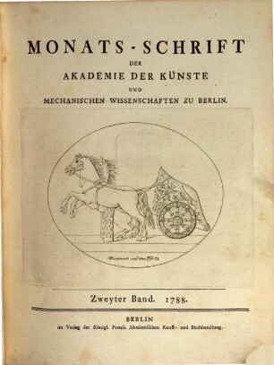 Monats-Schrift der Akademie der Künste und Mechan. Wissenschaften zu Berlin. 2, 2. 1788