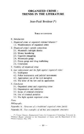 89-130, 4. Organized Crime. A Review of the Literature