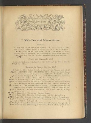 I. Medaillen und Schaumünzen