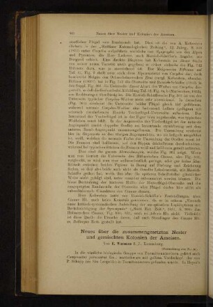 Neues über die zusammengesetzten Nester und gemischten Kolonien der Ameisen.