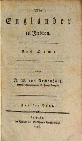 Die Engländer in Indien : Nach Orme, 2