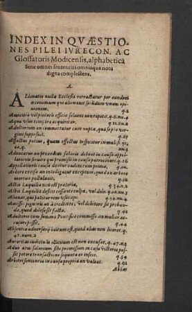 Index in quaestiones