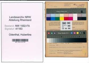 Entnazifizierung Hubertine Odenthal, geb. 17.03.1906 (Kauffrau)