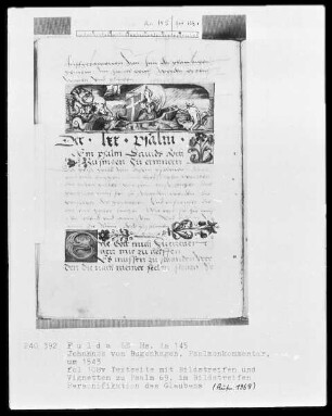 Johannes Bugenhagen, Psalmenkommentar — Allegorie des Glaubens, Folio 108verso