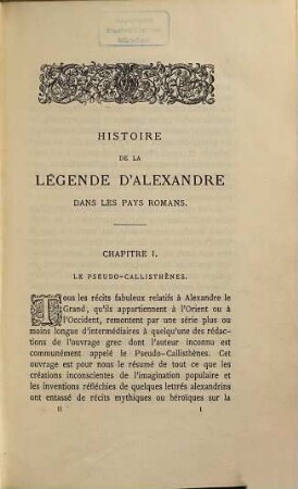 Alexandre le Grand dans la littérature française du moyen age, 2. Histoire de la légende