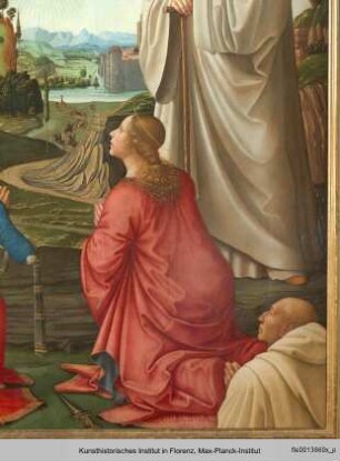 Christus in der Glorie mit den Heiligen Benedikt, Romuald, Attinea und Greciniana und dem Stifter Abt Giusto Bonvinci