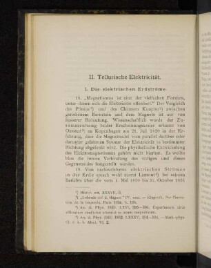 II. Tellurische Elektricität.