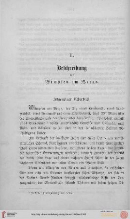 Beschreibung von Wimpfen am Berge