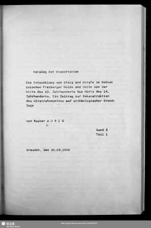 2,1: Katalog zur Dissertation