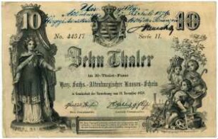 Geldschein, 10 Taler, 11.11.1858