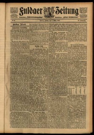 Erste Ausgabe vom Freitag, den 01. März 1907.