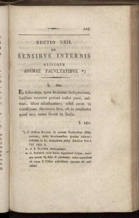 Sectio XXII. De Sensibus Internis, aliisque Animae Facultatibus