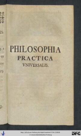 Philosophia Practica Universalis.