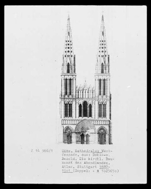 Die Kathedrale Notre-Dame in Sées: Aufriss der Westfassade