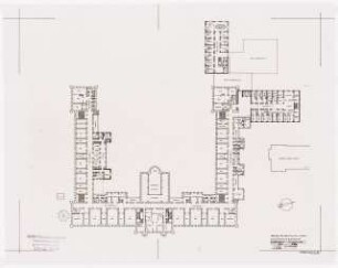 Evangelisches Diakonissenkrankenhaus Bethanien, Berlin-Kreuzberg Umbau. Hauptgebäude: Zielplanung 2. Obergeschoss 1:200 (Folie von Inv.Nr. 36460)
