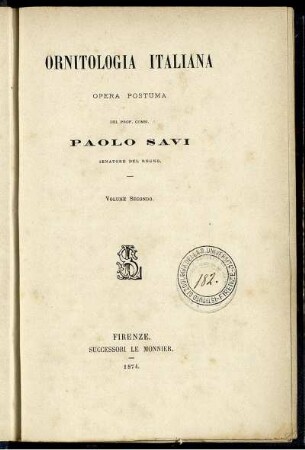 Vol. 2: Ornitologia Italiana