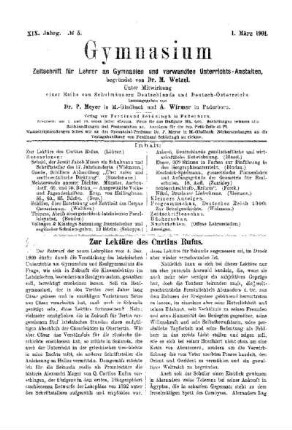 Zur Lektüre des Curtius Rufus