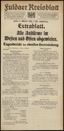 Ausgabe vom Montag, den 09. Oktober 1916.
