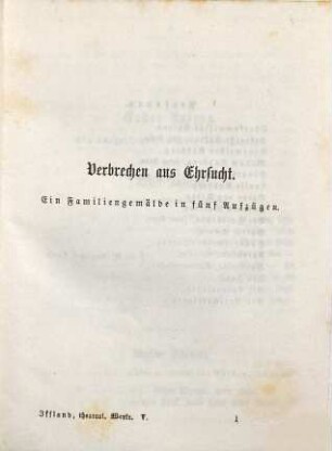 A. W. Ifflands theatralische Werke : in einer Auswahl, 5