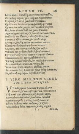 P. Virg. Maronis Aeneidos Liber Octavus.