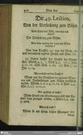 Die 49. Lection, Von der Versuchung zum Bösen