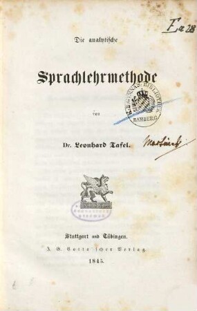 Die analytische Sprachlehrmethode